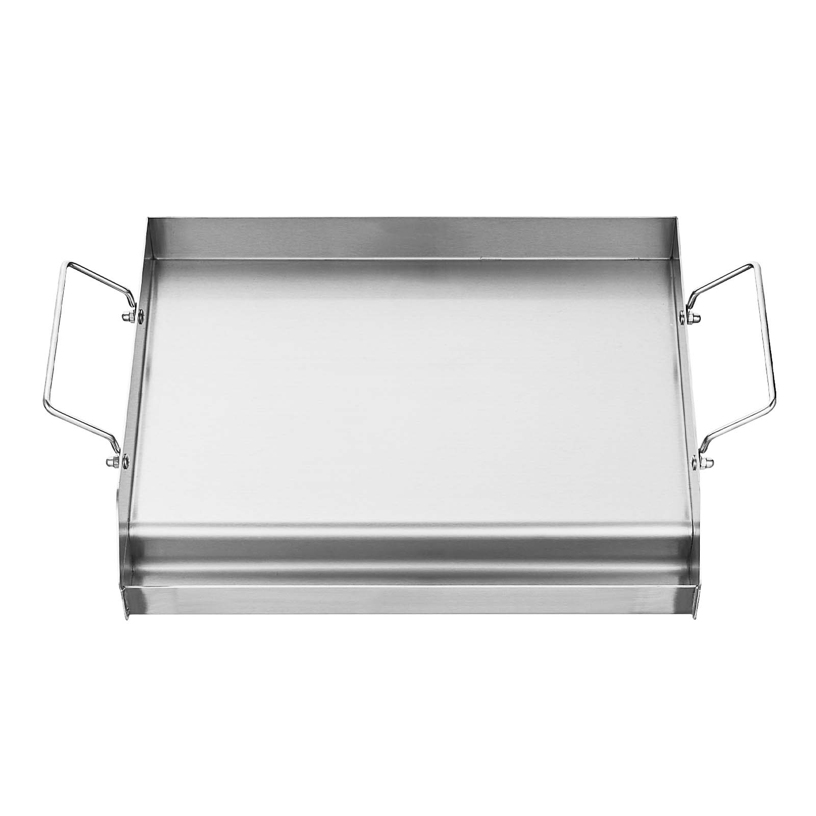 17x13 In Flat Top Griddle Stainless Steel Universal BBQ Grill Pan Cookware_voghion.com